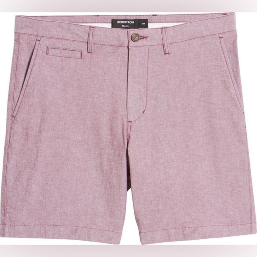 Nordstrom Cotton Stretch Chambray Shorts 32​